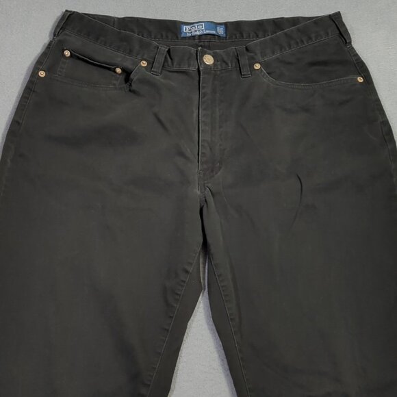Polo Ralph Lauren Pants Men's 36x32 Fits 34x31 Black 5 Pocket Chino - Picture 5 of 12